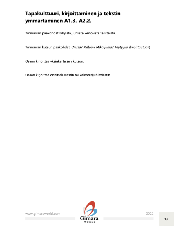 Basic L2 teaching for adults based on competence and functions (PDF e-book, only in Finnish)