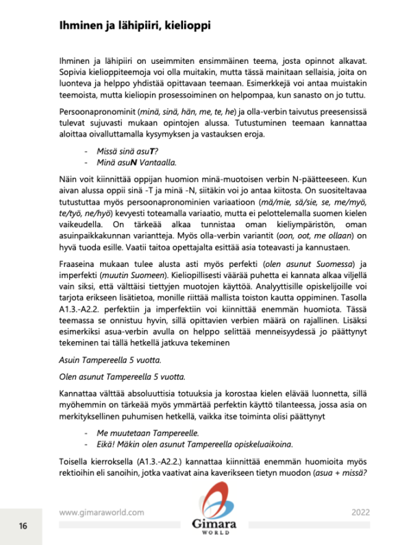 Basic L2 teaching for adults based on competence and functions (PDF e-book, only in Finnish)