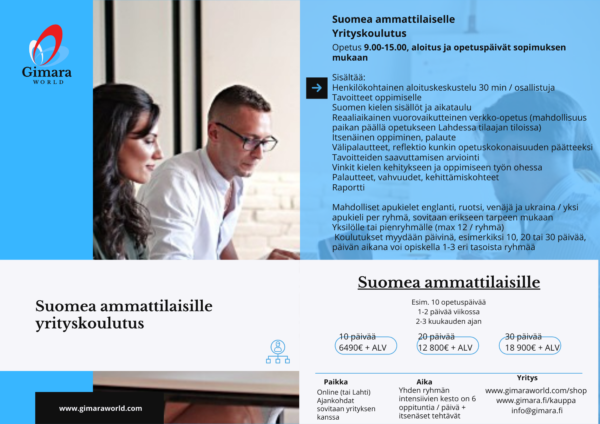 Suomen kieltä ammattilaisille, yrityskoulutus